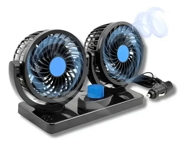 Ventilador Automotivo Duplo C/ Ajuste P/ Carro Caminhao Van