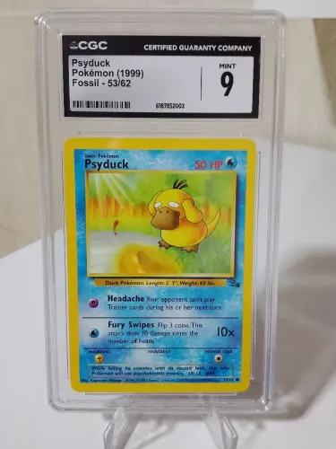 Pokémon Psyduck Fossil 1999 Graduada CGC 9 Mint 53/62