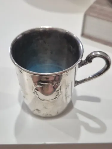 2 Caneca/Copo Antigo Prata 90 Bel Prata (6,5cm x 6cm) - Vintage