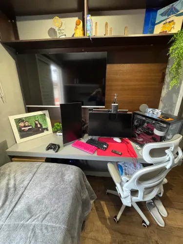 Mesa Gamer / Home Office 200x50 cm - Pronta para Setup (Com Furações)
