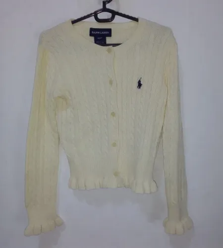 Casaco Blusa Cardigan Tricot Infantil Menina Original Ralph Lauren Tam.4