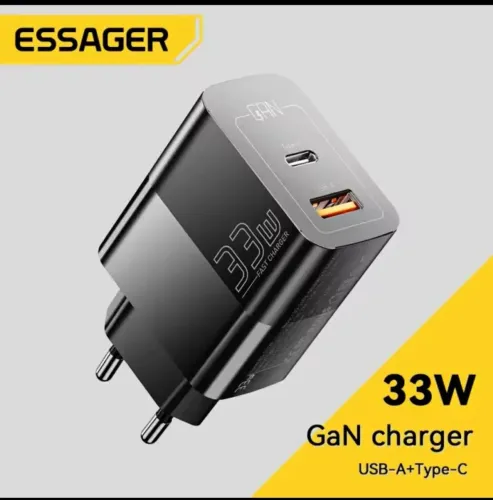 Carregador turbo Essager 33W GaN 2 portas