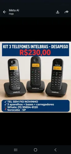 Telefone sem fio c 2 EXTENSÕES