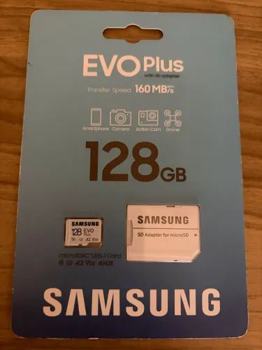 Cartão De Memória Micro SDXC Samsung Evo Plus 128gb + adap Scandisk de 128 gb