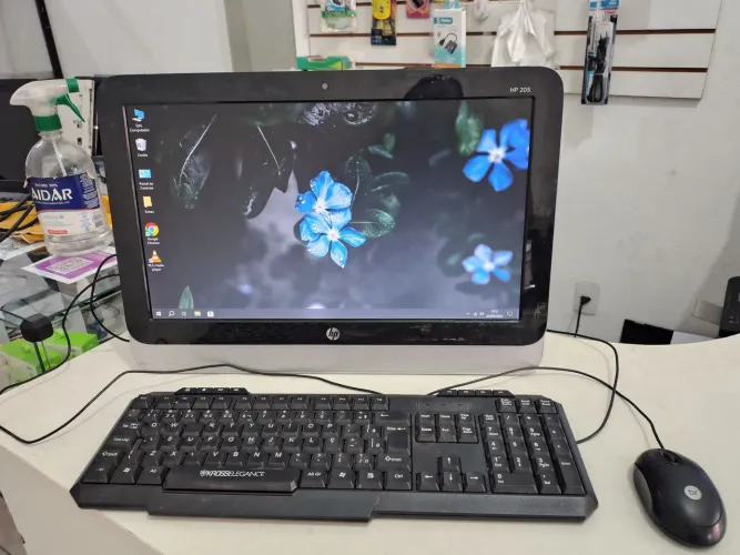 Computador HP AIO Tudo em 1, Dual Core, 4 GB RAM, 120 GB SSD, Tela 19 polegadas