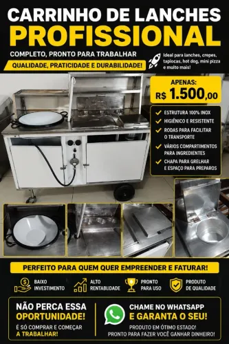 Carrinho de lanches completo.