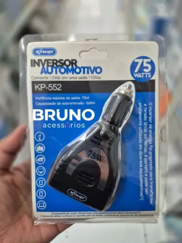 Inversor Automotivo Knup 75W (12V para 110V) - KP-552<br>?