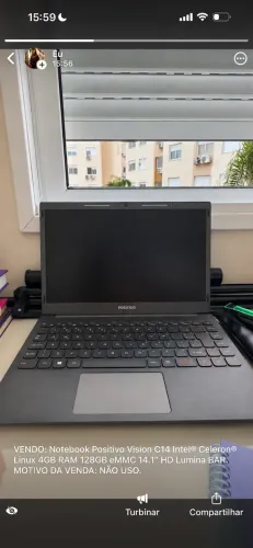 Notebook Positivo Vision C14 Intel® Celeron® Linux 4GB RAM 128GB eMMC 14.1" HD Lumina BAR.