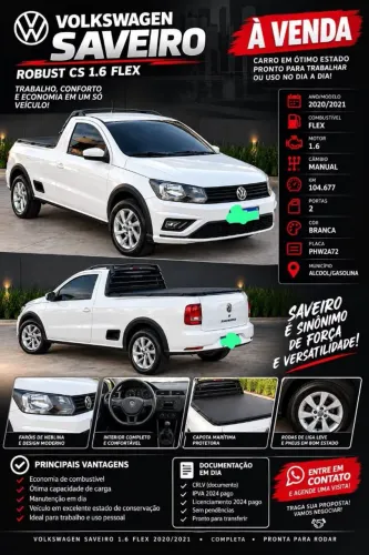 Volkswagen Saveiro Robust 1.6 Total Flex 8V 2021