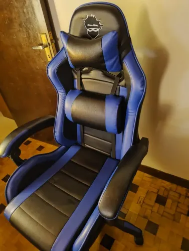 Cadeira Gamer Ninja Preta e azul pouco uso