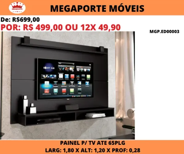 PAINEL DE TV ATÉ 65 POLEGADAS
