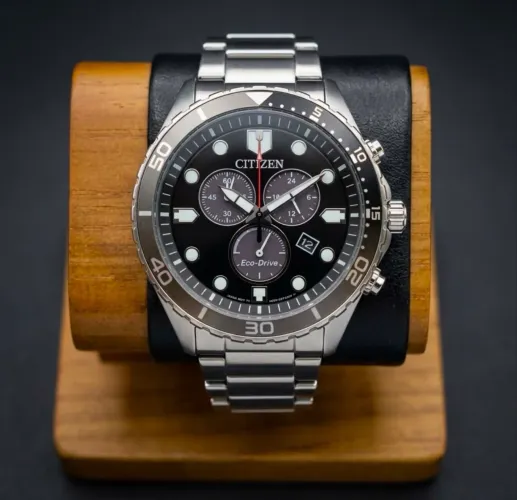 Relógio Citizen Eco Drive Crono Sport Aqua Preto Novo