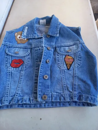 Camisa jeans e colete jeans tamanho 14