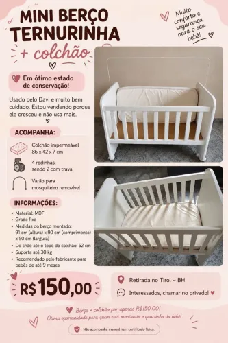 Mini berço ternurinha