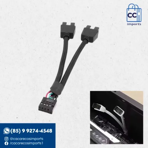 Cabo Divisor USB 9 Pin 1 Para 2 | Novo | Pronta Entrega
