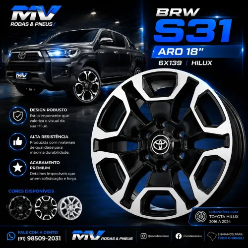 JOGO DE RODAS HILLUX ARO 18 6X139