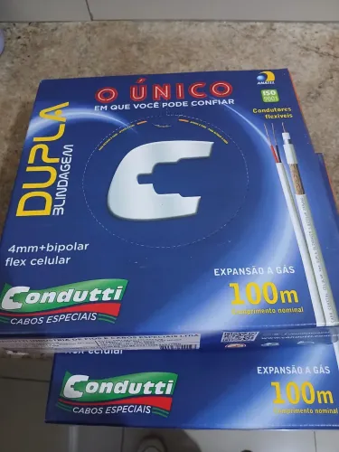 Cabo Coaxial Condutti 100m - Dupla Blindagem - Novo