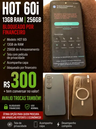 ? Infinix Hot 60i - 256GB | 13GB RAM (RAM estendida