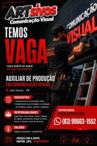 Auxiliar de produção em comunicação visual 