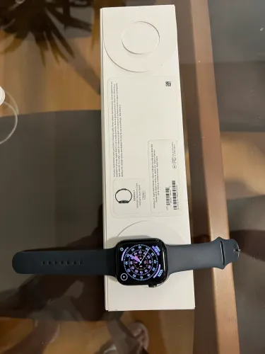 Apple Watch Series 7 GPS 45mm Meia-Noite | Bateria 77% Original | Completo na Caixa