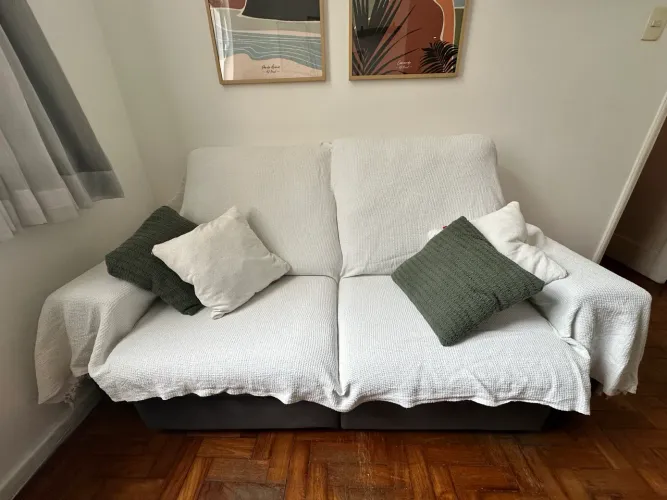 Sofá Cinza 3 lugares Retrátil e Reclinável