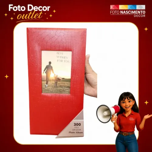 Álbum de Fotos Vermelho - 300 Fotos