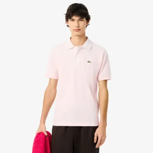 Camisa Polo Classic Fit L.12.12 em Piqué Lacoste Rosa (tamanho 4, nova e original)