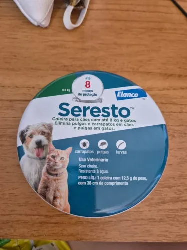 Coleira Antipulgas e Carrapatos Seresto Elanco até 8 kg
