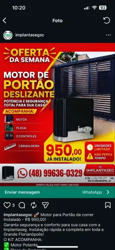 Instalação e manutenção em motor para portão 