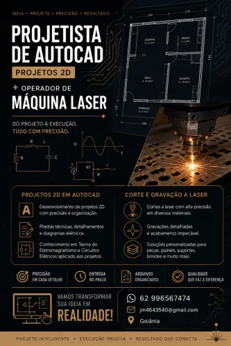 Freelancer-projetos de autocad em 2D-operador de máquina laser