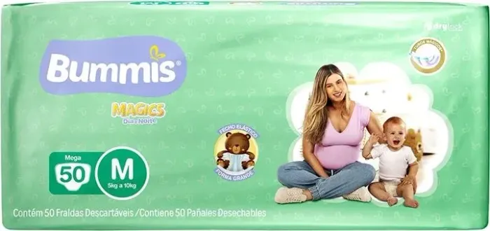 Fralda Bummis M-50 Fita adesiva (Endereço e contato da loja na descriçao)