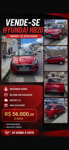 Hyundai HB20 Sense 1.0 Flex 12V MEC 2020