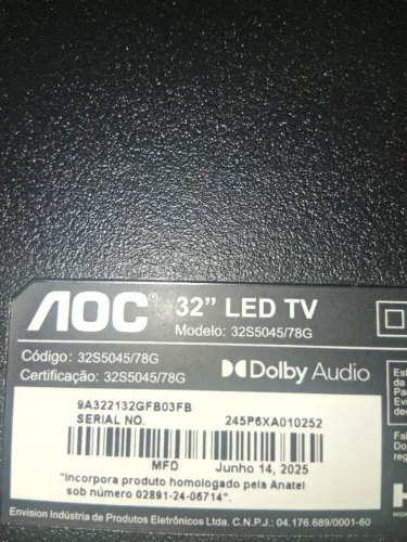 SmartTV AOC, para retirada de peças.