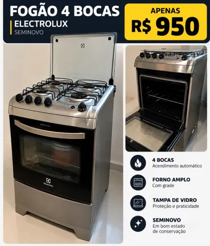 Fogão eletrolux seminovo - oportunidade