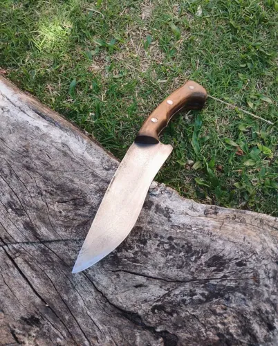 Faca Artesanal Churrasco Aço Carbono 2mm Tratado Mod Gaúcho