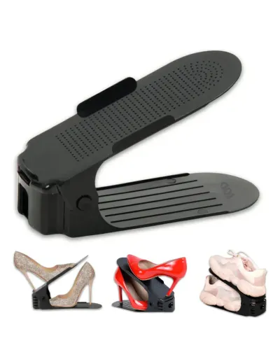 Organizador de Sapatos Preto com Regulagem de Altura 16cm