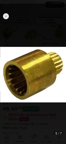 Estria conversora deca para docol registro - acabamento brilhante cor dourado escuro