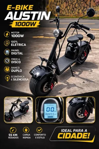 MOTO ELETRICA AUSTIN 1000W (VENDA OU TROCA)