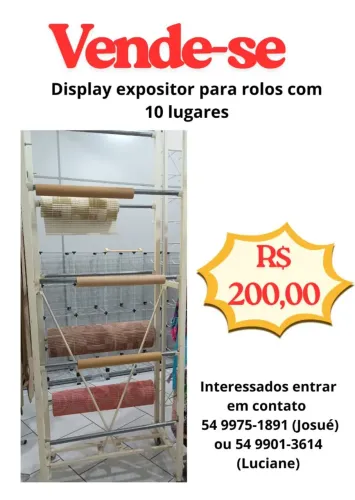 Display expositor para rolos com 10 lugares 