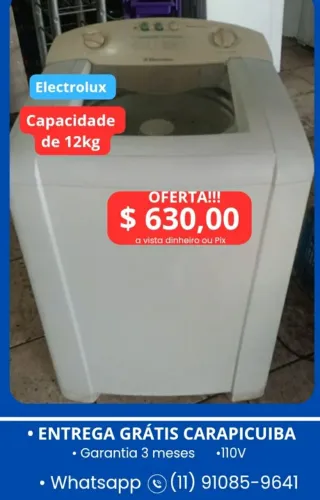 Máquina de Lavar $ 630,00 Electrolux, Entrega Grátis Carapicuiba  