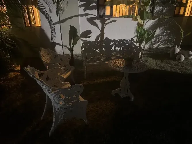 Conjunto de ferro para jardim