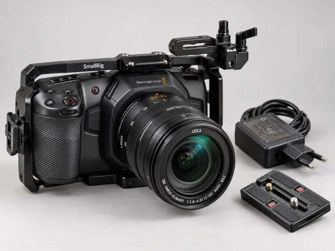 BLACKMAGIC POCKET CINEMA CAMERA 4K + CAGE SMALLRIG + ACESSÓRIOS