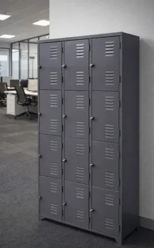 Roupeiro de Aço com 12 Portas Pequenas - 1,96x0,93x0,36cm - Estrutura CH #26 Porta CH #22