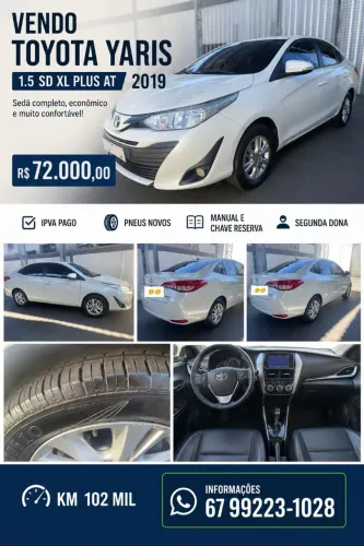 Toyota Yaris XL Plus T. Sed. 1.5 Flex 16V Aut. 2019