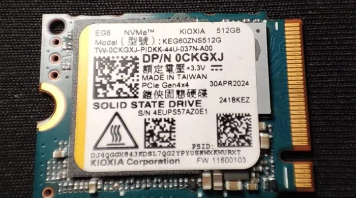 SSD Kioxia 512Gb NVMe