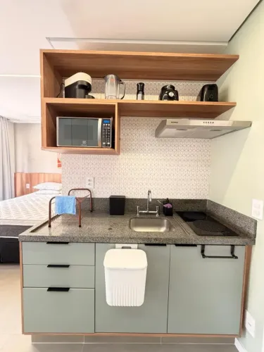 Studio mobiliado completo para locação com 26m2 (sem vaga) em Pinheiros - São Paulo/SP