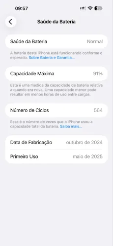 iPhone 16 Pro Max 512 Gb Bateria 91%
