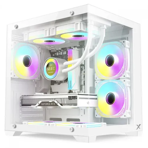 GABINETE BRANCO BRX XTREME GLACIER MID TOWER COM 3 FANS