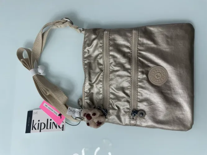 Bolsa Kipling Starry Gold Metalic