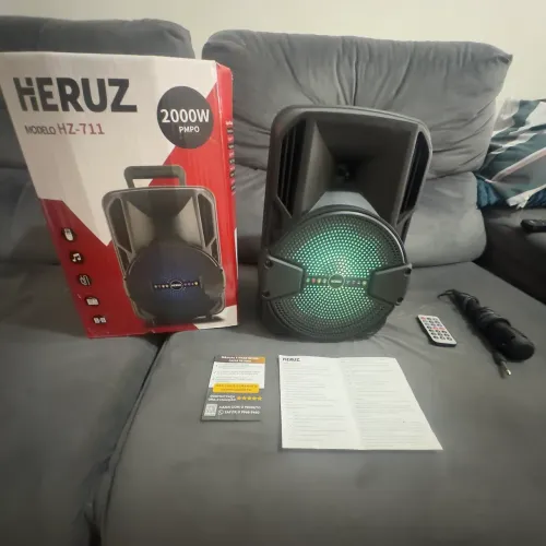 Caixa de Som Heruz HZ711 Karaoke 2000w